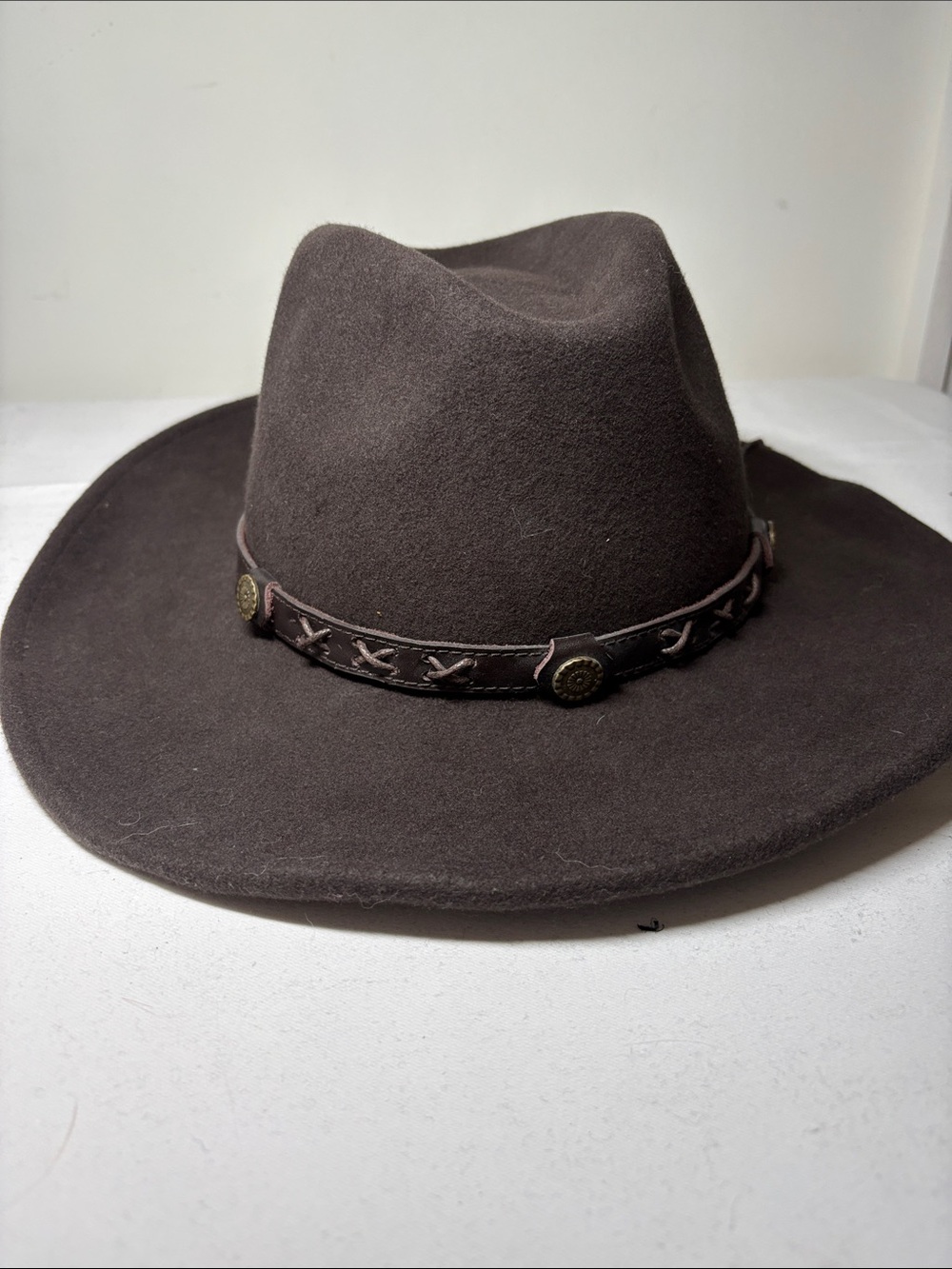 Twister Dakota Chocolate Brown Wool Felt Hat w Band size L